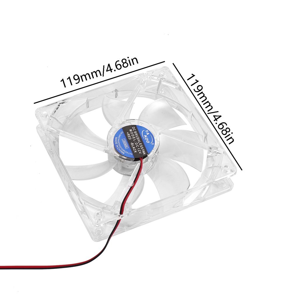 4 Pin PC Computer Clear Case Quad 4-LED Light 9-Blade CPU Cooling Fan