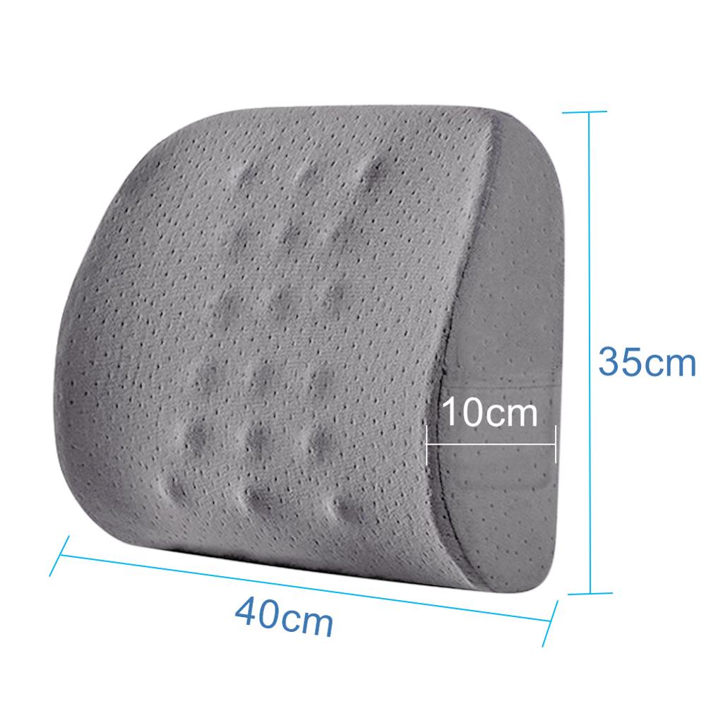 Auto Memory Foam Ademend Autostoel Gap Filler Lumbale Kussen Taille Ondersteuning Reizen Kussen Autostoel Thuis Kussen: Gray-B