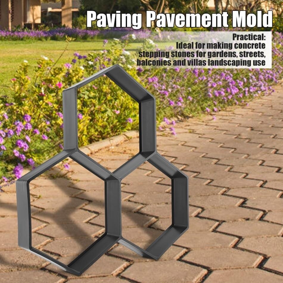 Brick Mold Bestrating Path Maker Tuingereedschap Hexagon Bestrating Beton Mold Diy Tool Abs Zwart Meer Exotische Mooier.