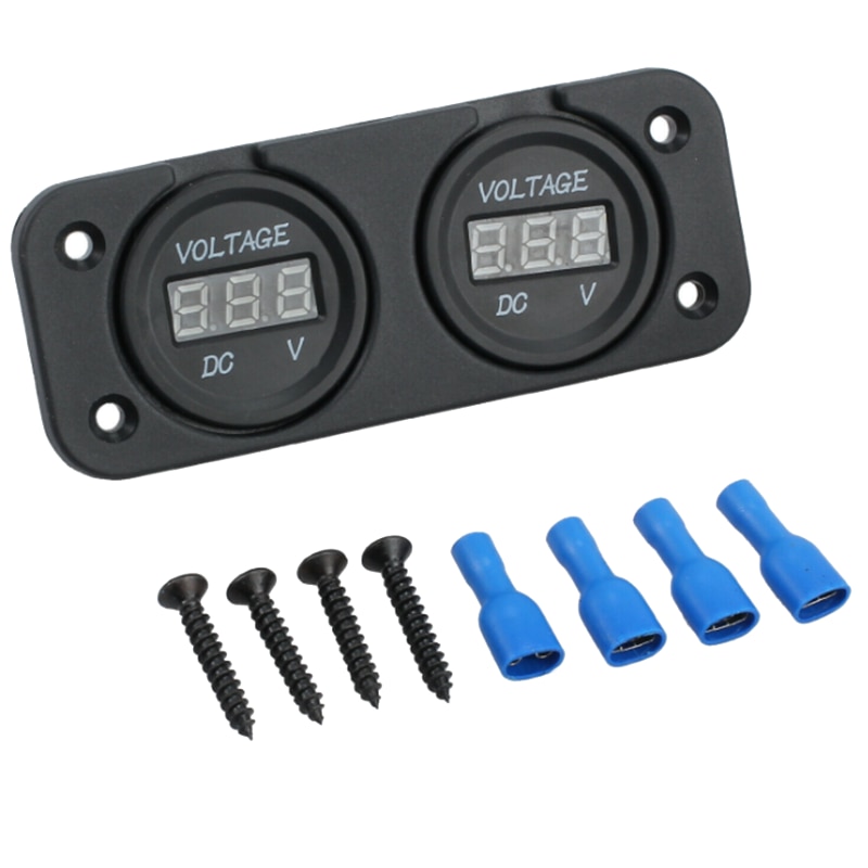 DC 12V/24V Car Digital Voltmeter Dual Battery LED Digital Volt Meter