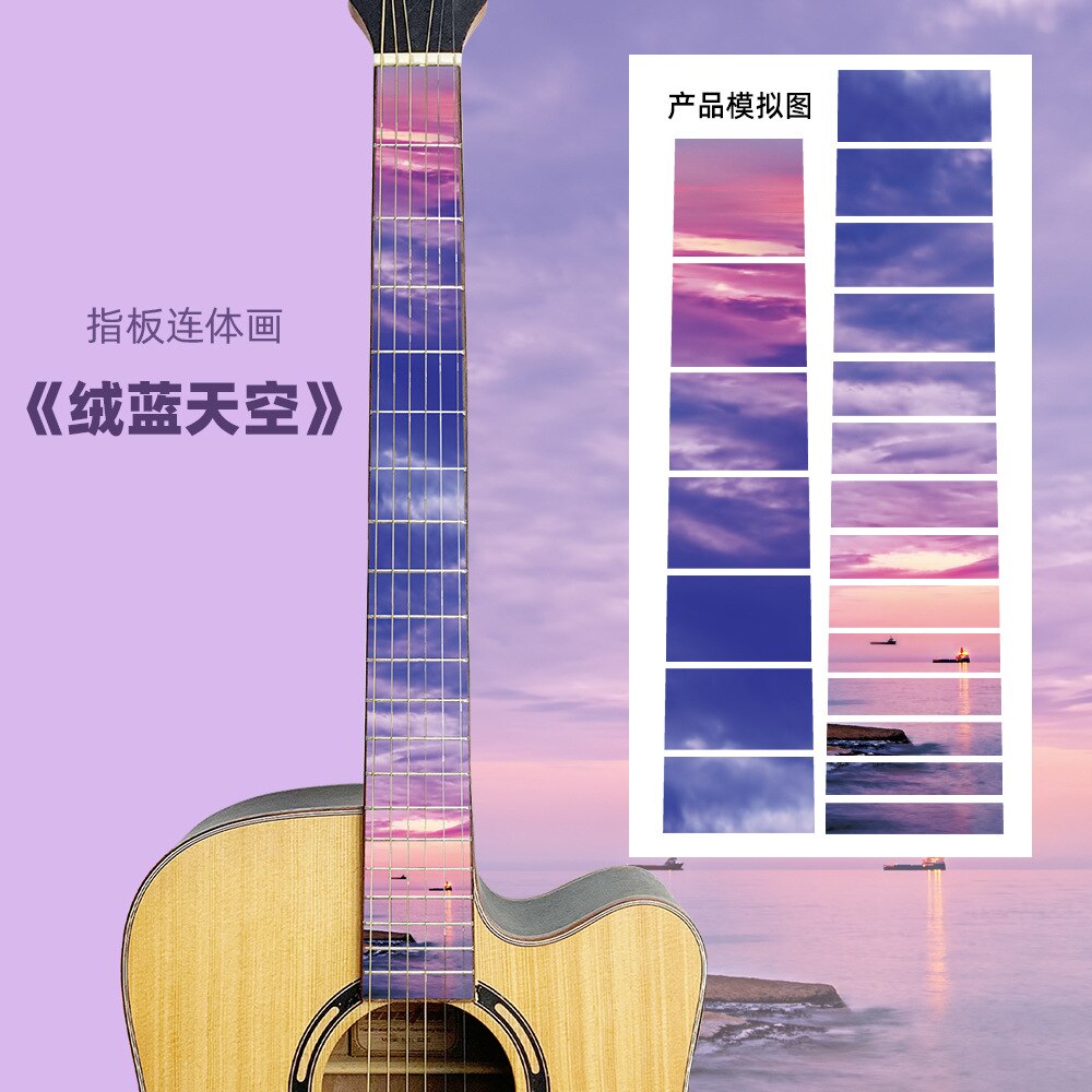 Gitaar fretboard stickers inlay glitter sticker gitaarhals kop guitarra bas ukelele dunne sticker guitarra accessoires: Stijl 7