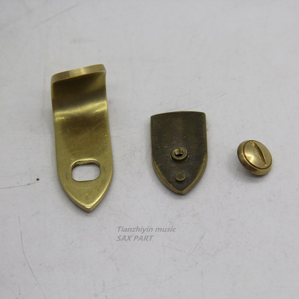 1 Pcs Alto Sax Reparatie Onderdelen Messing Ongeverfd + Vinger Greep Pad Saxofoon Sax Duimsteun Haak