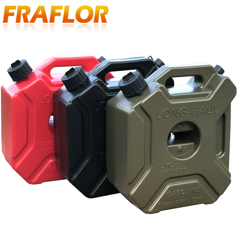 5L Liter Gas Kanister Kraftstoff Panzer Jerry Dosen Grün Kunststoff Gas Diesel- Benzin Öl Container Benzin Montieren Auto Motorrad Kanister