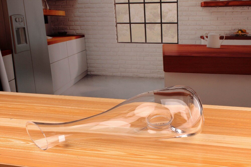 1PC 1500ml Glass Wine Decanter Tilted Snail Shaped Wine Container Aerator Wine Dispenser Carafe Bartender Bar Set J1110