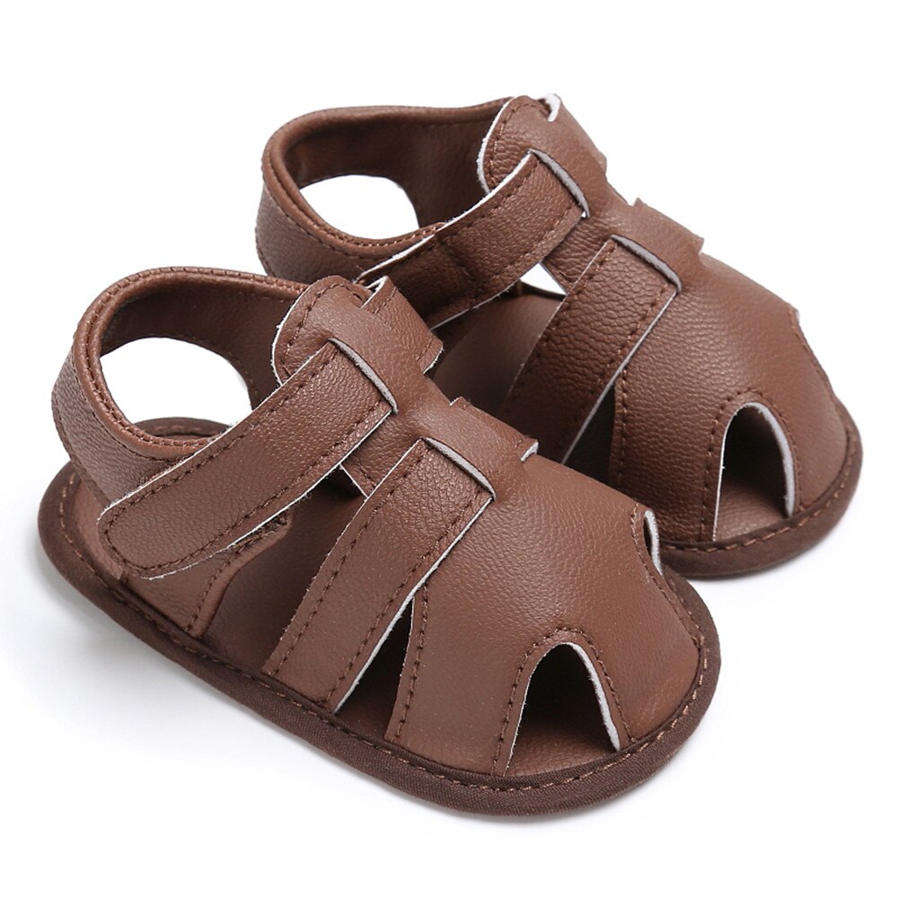 Zapatos de cuna de suela suave para bebés, sandalias de verano de 0 a 18 meses,: Gray / 13-18 meses