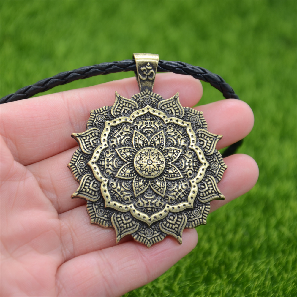 Om Lotus Bloem Mandala Yoga Spirituele Hanger Vrouwen Kettingen Sieraden Valentijn Cadeau