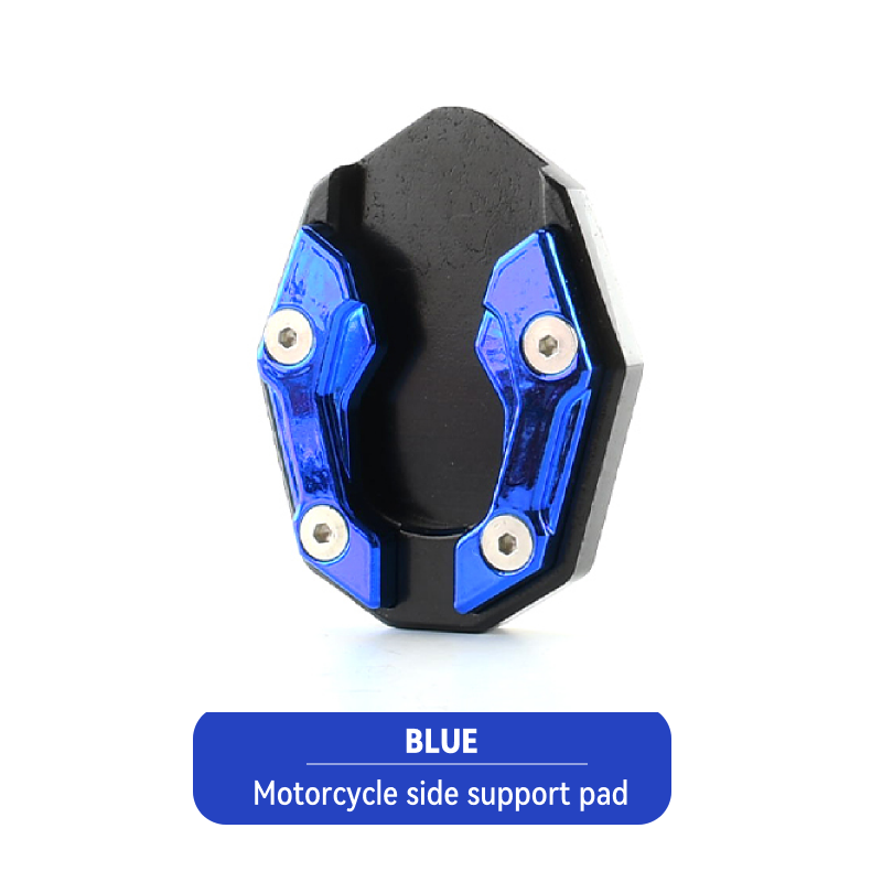 KEVANLY Aluminium Motorcycle Bike Kickstand Extender Voet Zijstandaard Extension Voet Pad Ondersteuning Plaat Motor Accessoire: Blauw