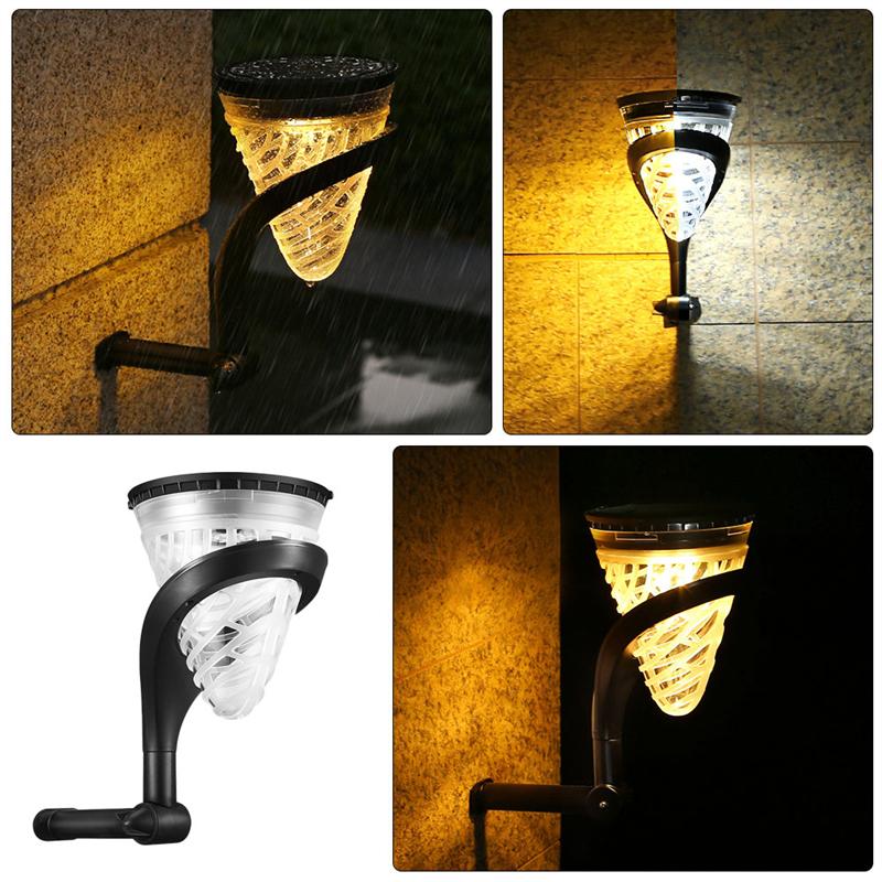 1Pc Wandlamp Solar Light 1 Led Outdoor Garden Wall Path Yard Landschap Verlichting Koel Wit warm Rgb Verwisselbare