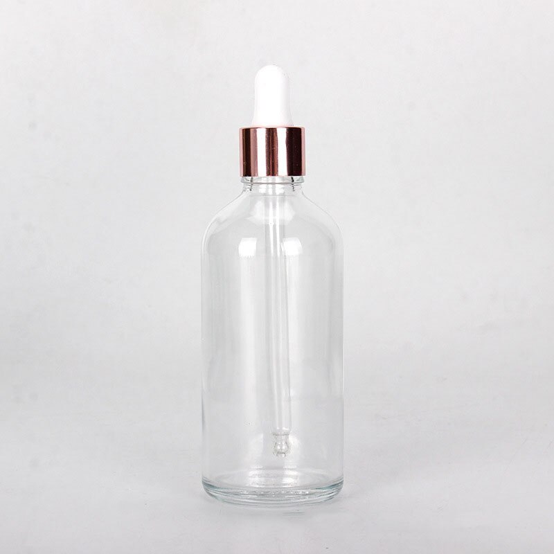 5-100ml rør gjennomsiktig dropper glass aromaterapi væske for essensiell massasje olje pipette etterfyllbare flasker rosa gull deksel