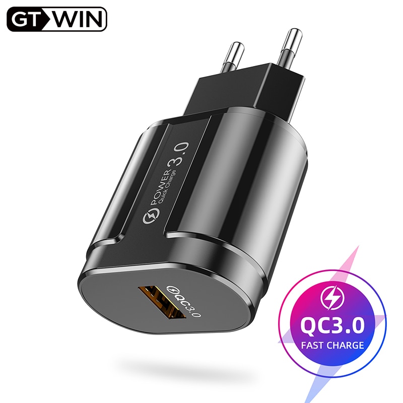 GTWIN 18W Quick Charge QC 3,0 USB Ladegerät Für Handy Adapter EU UNS Stecker Wand Ladegerät QC 3,0 schnelle Lade 3A Universal