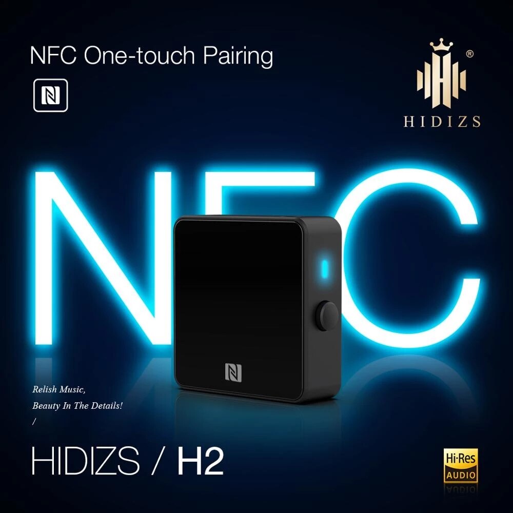 Hidizs H2 Lossless Bluetooth 5.0 Receiver Wireless 3.5mm AUX Jack Adapter NFC Dual HiRes Certified High Performance AMP Receiver