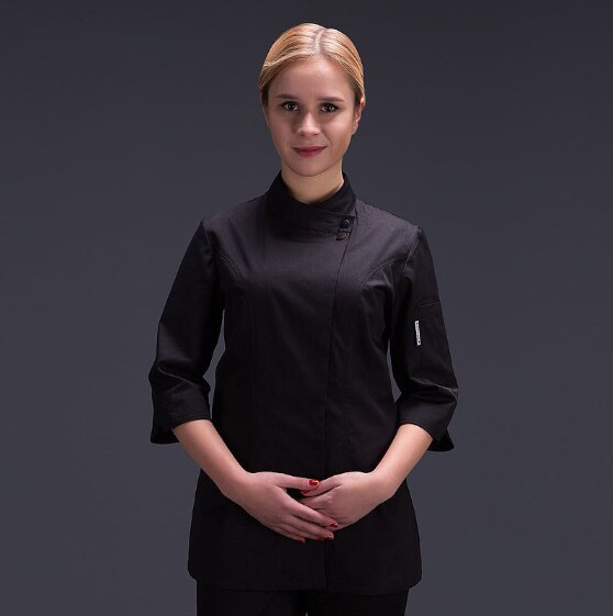 Mad kok køkken jakke hvid hotel uniform sommer restaurant tjener arbejdstøj tøj dame køkken jakke