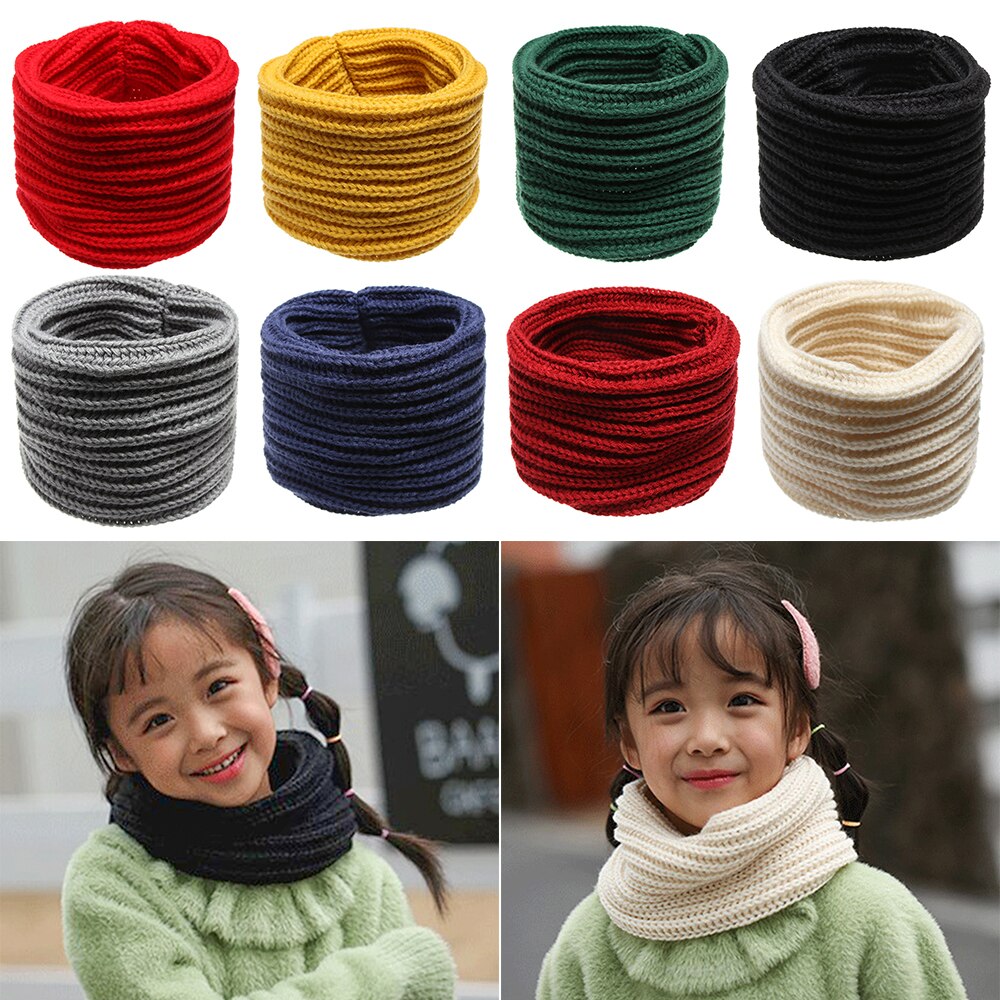 Nowe mody dzieci szalik dziewczyny chłopcy zima ciepły kołnierz szyi śliniaczek szaliki stałe dzianiny kołnierz zimowy ciepły szalik