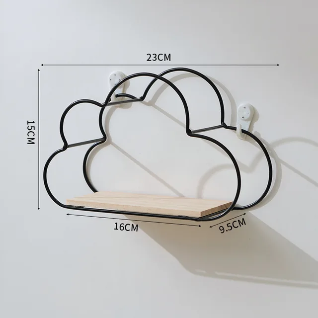 Kreative Wolke Eisen Regal Zauberstab Regal Holz Schindel nordisch Stil Dekoration freundlicher Zimmer Dekoration Anzeige-ständer