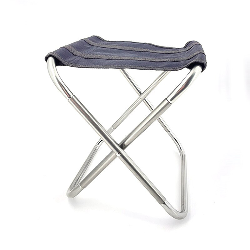 Klapp Kleinen Hocker Strand Hocker Tragbare draussen Ultra Licht U-bahn Zug Reise Picknick Camping Angeln BBQ Faltbare Stuhl: Silber-