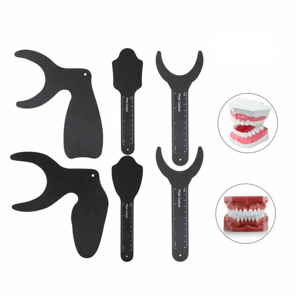 6 Pcs Dental Autoclavable Orthodontische Intraoral Fotografische Achtergrond Image Board Spiegel Wang Plaat Kit voor Nemen Orale Foto