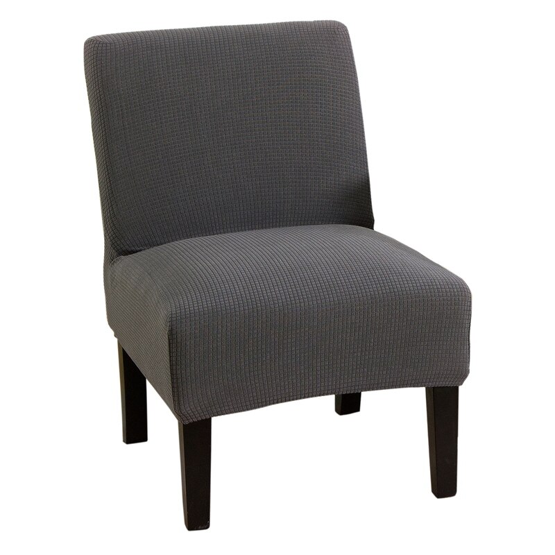 Stretch accent stolbetræk midten af århundredet moderne stol slipcover armløs stolbetræk spandex møbler protecor elastisk: Grå stolbetræk