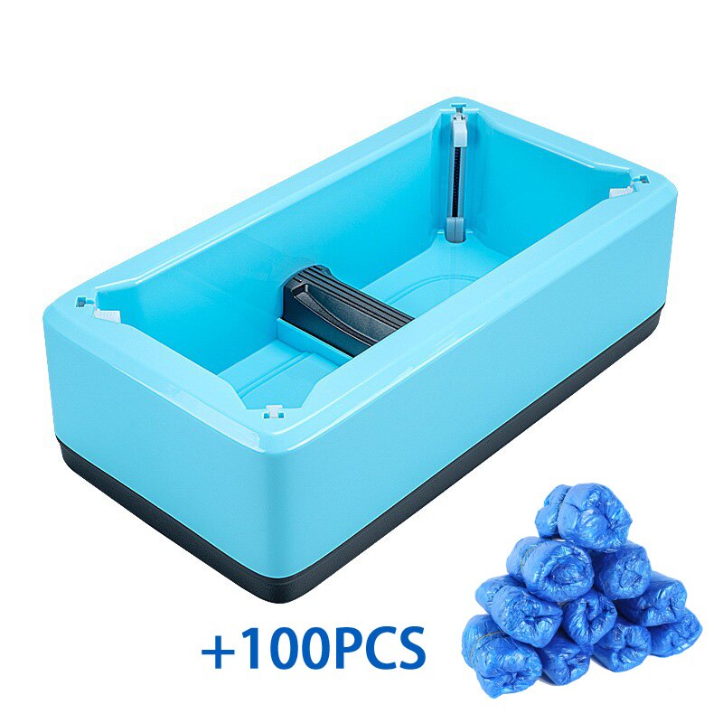 Disposable Shoe Cover Vending Machine Waterproof Shoe Cover Vending Machine Portable Hands Free Machine for Home Office Factory: Blue-100pcs