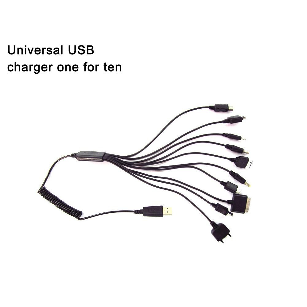 10-in-1 Multifunction USB Cable Multiple Equipment Universal Retractable Portable Usb Charging Cable for Nokia Motorola