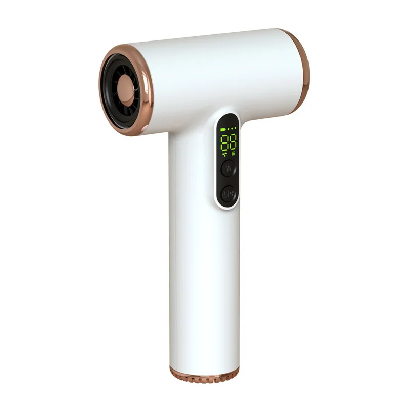 Draagbare draadloze föhn USB-oplaadscherm Haardrogers voor slaapzaal/reizen Sterke wind Geluidsarm 3 versnellingen: Default Title