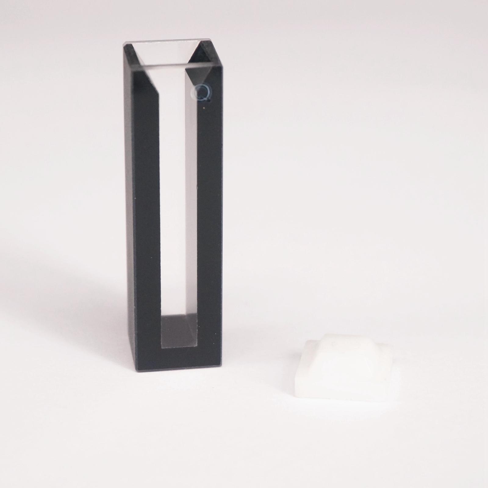 1750ul 10mm Path Length Micro Quartz Cuvette Cell With Black Walls And Lid For Spectrometer