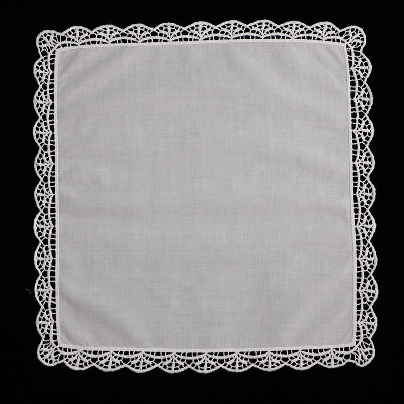 D003: Weiß Prämie baumwolle spitze taschentücher leer häkeln taschentücher für frauen/damen hochzeit