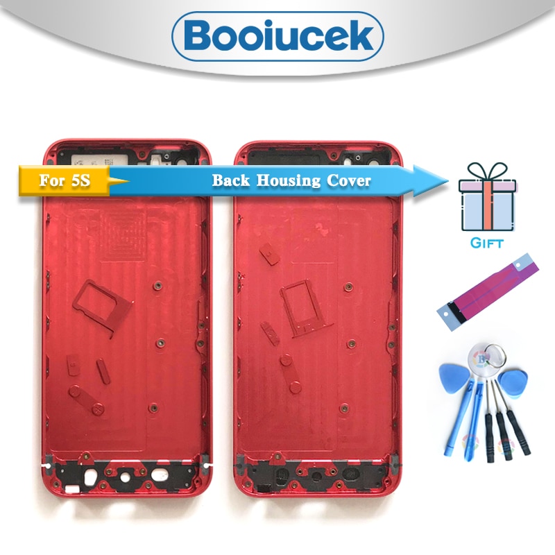Voor iphone 5 5g or 5s se behuizing batterijklepje achter chassis frame achterklep + batterij sticker tool