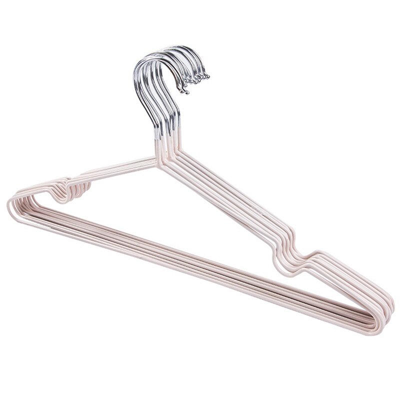 10 Stks/set Metalen Antislip Kleding Rack Kinderen Volwassen Hangers Kleerhanger Shirt Broek Haak Kleding Accessoires Droogrekken: Nordic beige