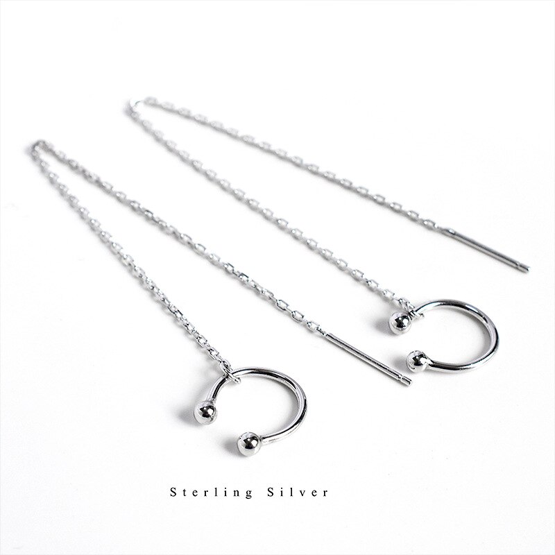 La Monada Einzigartige Tropfen Silber Schlenker Ohrringe 925 Sterling Silber Edlen Schmuck Für Frauen Quaste Koreanische Hängen Ohrringe Clip: Ursprünglich Titel