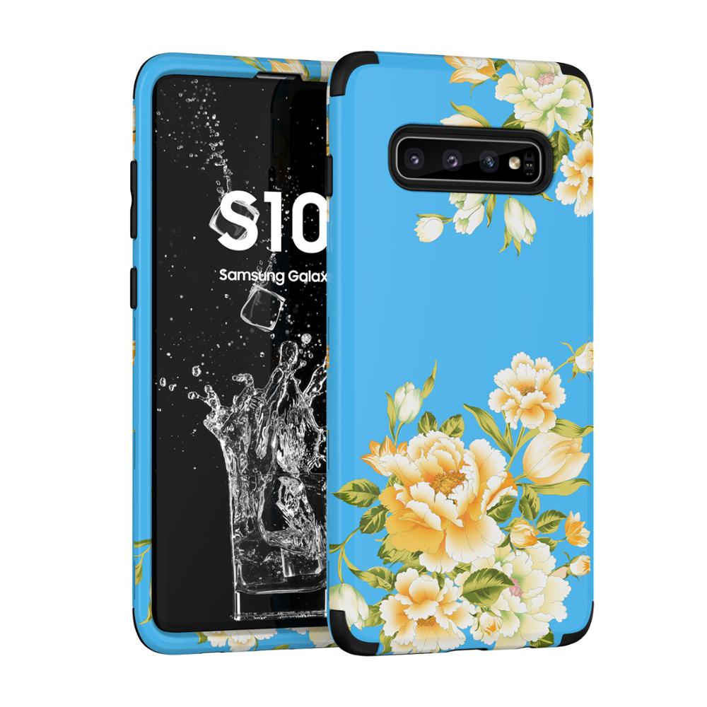 3 in- in-1 telefoonhoesjes voor samsung galaxy  s10 meisjes, dames, bloemenhoesjes, schokbestendige bumpers, glaxay  s 10 bloemenhoesjes, galaxy coque