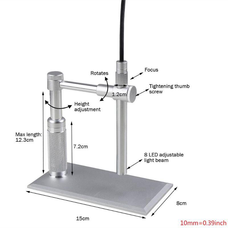 2MP USB Digital Microscope 500X 8 LED Camera Stand... – Grandado