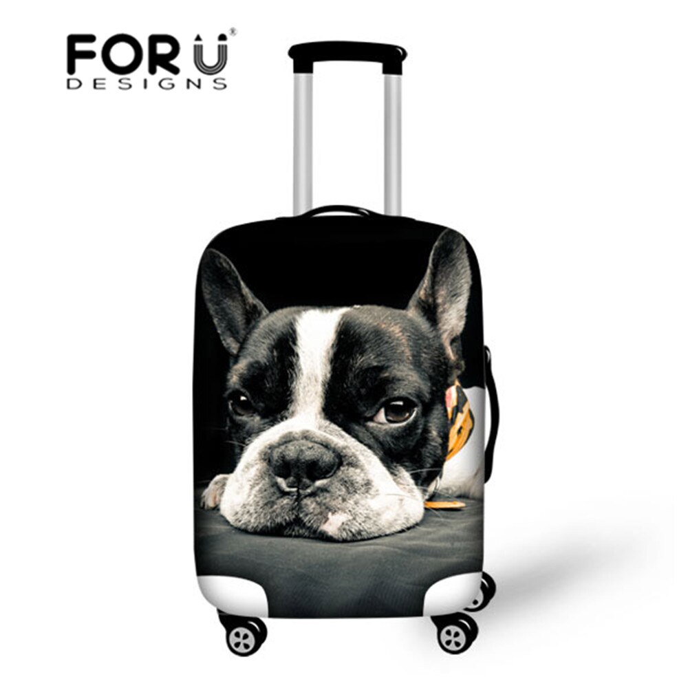 France Bulldog Luggage Trolley Accessories Elastic Waterproof Luggage Set Cover Bags 18-30 inch Suitcase Protective Dust Covers