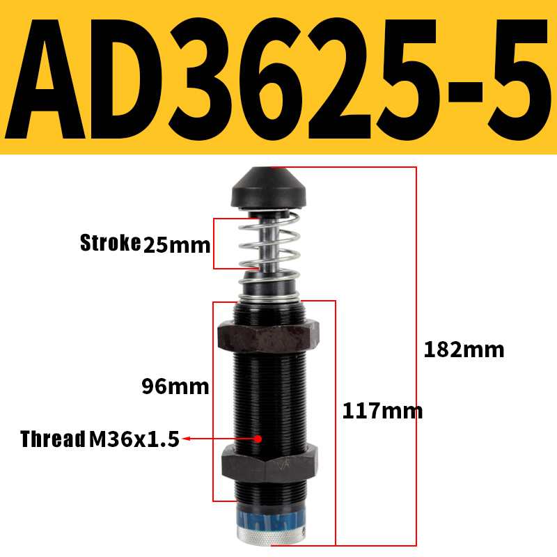 Hydraulischen Einstellbaren Stoßdämpfer AD Serie AD1425 AD2050 Öl Hydraulische Puffer für AD1410 AD1412 AD1612 AD2020 AD2525 Absorber