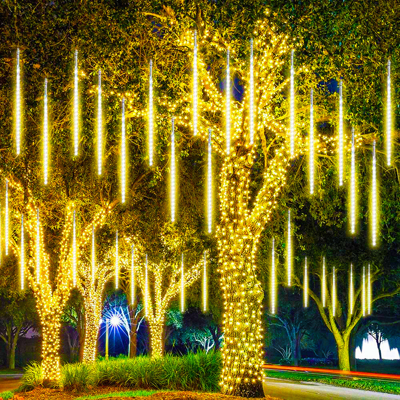 30/50 cm LED Lichterkette Hochzeit Meteorschauer Fee Girlande Licht Weihnachtsbaum Garten Dekoration 8 Röhren EU/Us-stecker