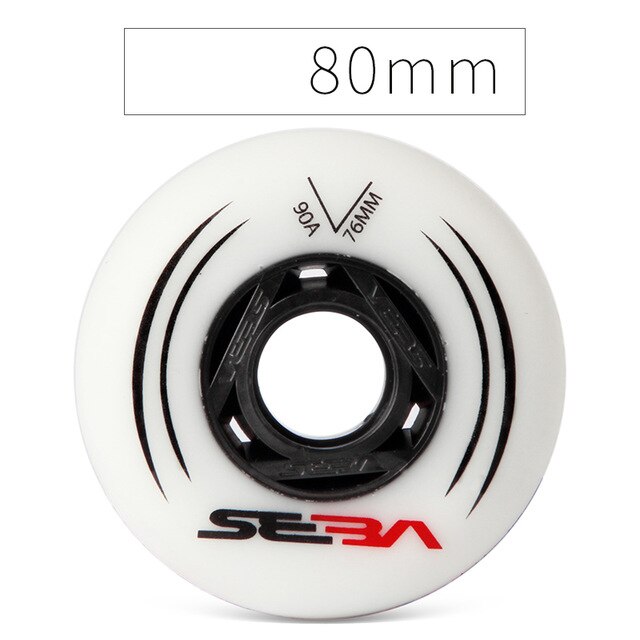 100%  originale seba inline skate hjul 85a til slalom og 90a til glidende rulleskøjtehjul 72 76 80mm 8 stk/sæt patines dæk: Hvid 80mm 90a