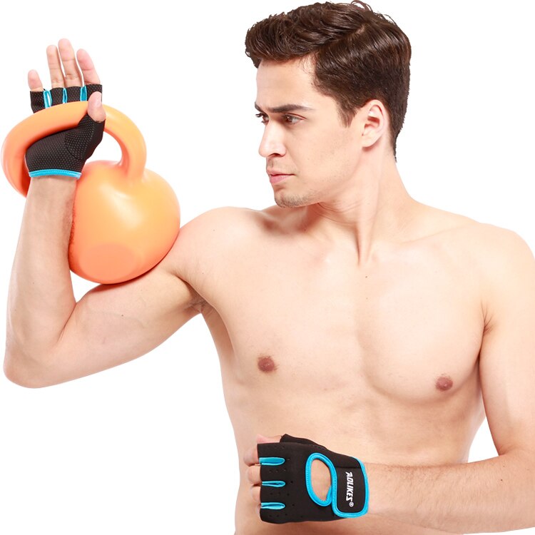 Männer &amp; Frauen Gym Halbe Finger Handschuhe Sport Fitness Übung Training Handgelenk Silikon Anti-slip Widerstand Gewichtheben Handschuhe