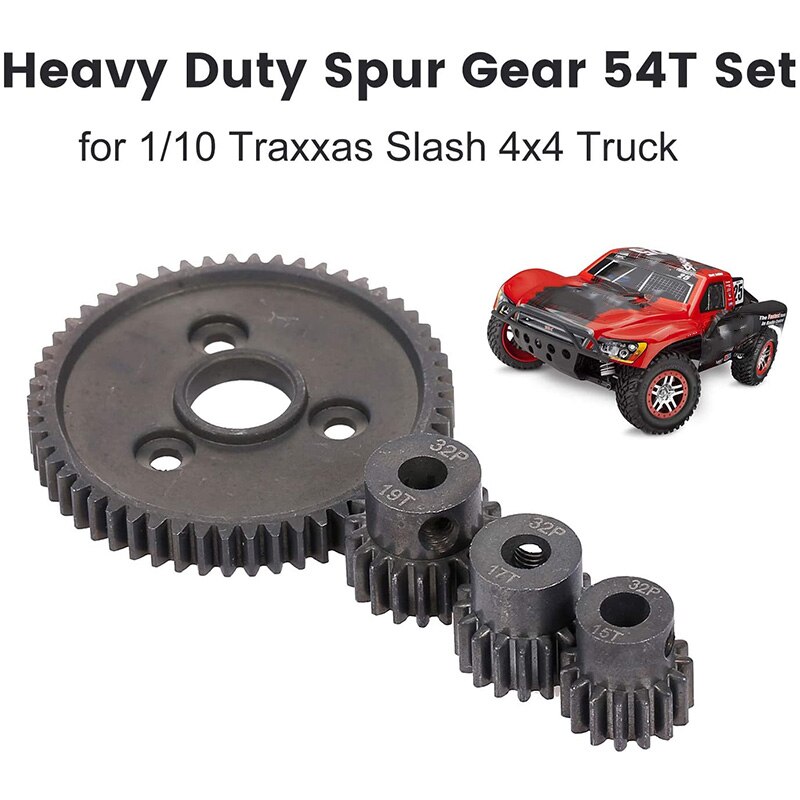 32P Steel Metal Spur Gear Motor Pinion Gears for Traxxas Slash 4X4 Stampede 4X4 VXL Rustler 4X4 E-Revo T-Maxx