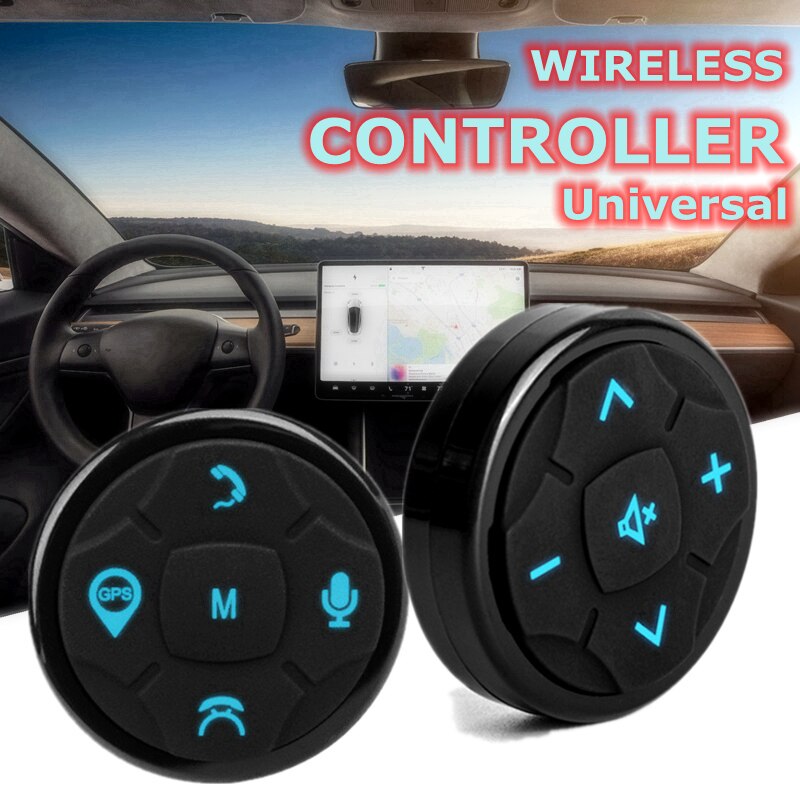 Universal 10Key Car Steering Wheel Controller Wireless Music DVD GPS Navigation Steering Wheel Radio Remote Control Button Black
