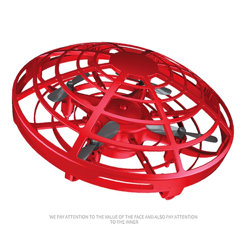 Ufo drone børnelegetøj flyve helikopter infrarød håndføling induktion rc fly opgradering quadcopter til børn,voksen: Rød