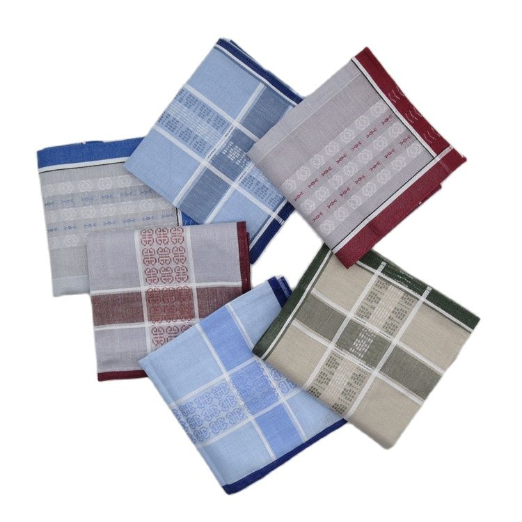 Mouchoir de poche en coton imprimé pour homme, mouchoir de poche carré à rayures, 6 pièces, 43cm