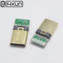 4 stks DIY OTG USB-3.1 5Pin Lassen Stekker USB 3.1 Type C Connector met PCB Board vergulde terminal voor Android