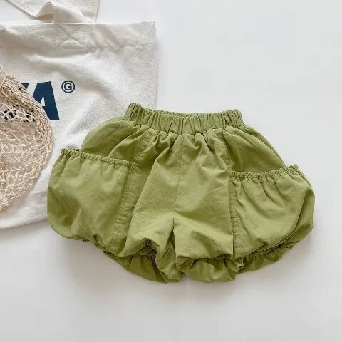 Vidmid Zomer Baby Meisje Dunne Pompoen Shorts Koreaanse Kinderen Grote Pocket Bud Shorts Meisjes Shorts P5963