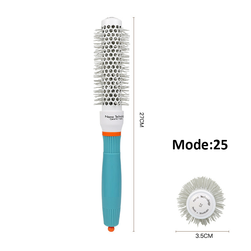 Ceramic Ion Hair Comb Salon Hair Brush Hair Styling Hairbrush Hairdressing Comb Round Curly Hair Rollers Tools Blue: 25