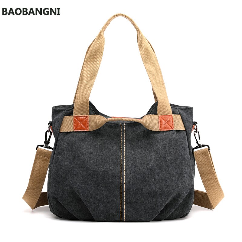 Canvas Hobos Bag Women Handbags Female Large Capacity Leisure Shoulder Bags for Travel Weekend Outdoor Bolsas Colors