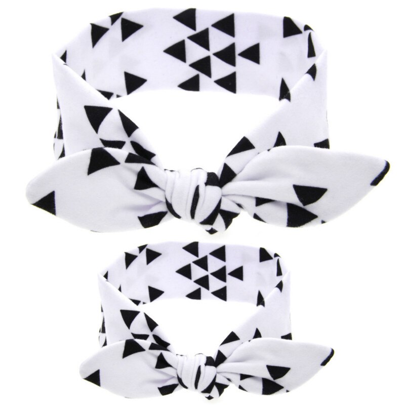 Baby Hoofdband Haar Accessoires Ouder-kind Hoofdtooi Moeder & Dochter Ouder-kind Pak Mode Schattige Hoofddoek: Black triangle