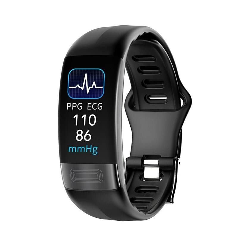 P11 Plus Smart Armband Sport Smart Horloge Smartwatch Ecg Bluetooth Polsbandje Hartslagmeter Call Bericht Herinnering Slimme Band: Black