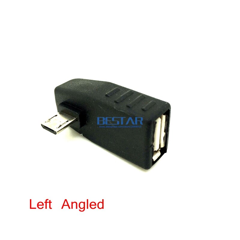 Left & Right & Up & Down Angled Micro USB male to USB 2.0 female Host OTG adapter Connector