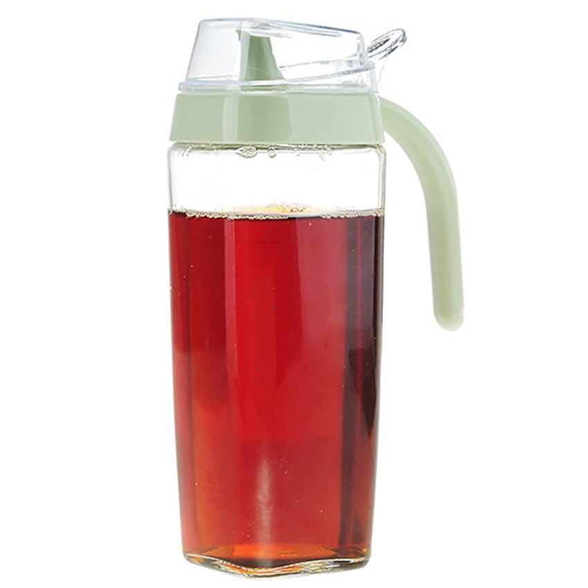 Lekvrij Olie Tank Sojasaus Olie Olijfolie Fles Kruiden Kruiden Suiker Zout Keuken Container Inegar Sesamolie Pot Glas jar: Green 550ML
