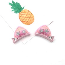 2 unids/set pinzas de pelo bonitas para niñas y niños pequeños orejas de gato adorables accesorios para el cabello con adornos de encaje para niñas: 03