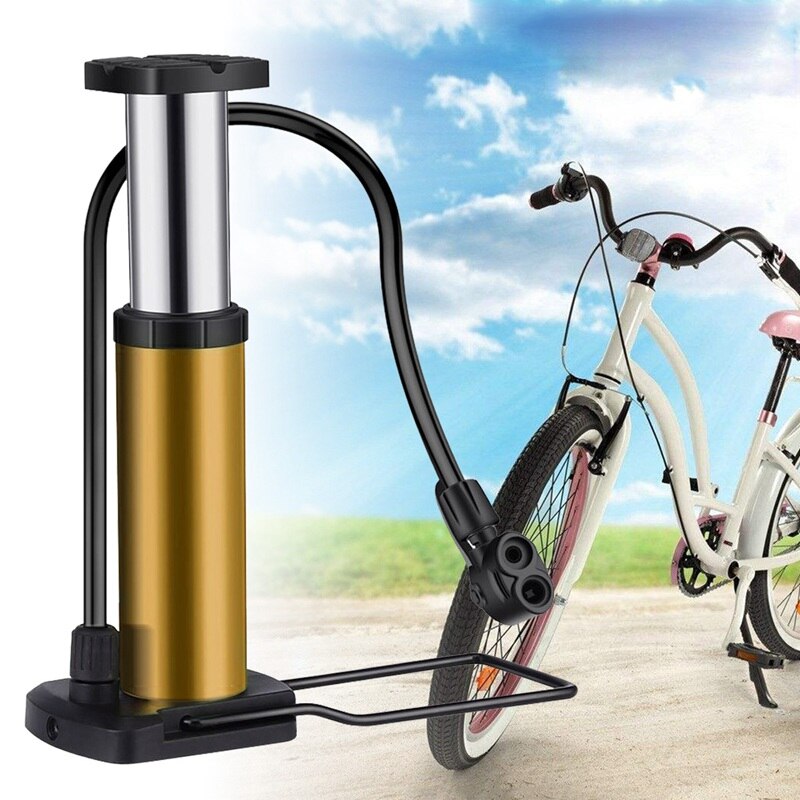 Bike Pump Mini Bike Floor Pump Foot Activated Bicycle Air Pump and Aluminum Alloy Portable Bike Pump Mountain Bike Tire Pump Com